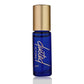 Dusted terpene fragrance product in a narrow blue glass bottle with slanted gold handwriting reading "dusted" and narrow font reading "VICTORINE". 5ml printed on bottle. 